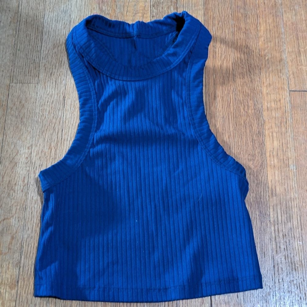 5 Dancewear Blue Ribbed Women's Top